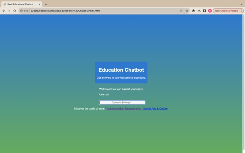Educational Chatbot – screenshot 2