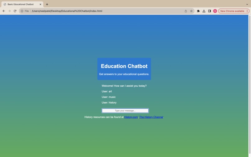 Educational Chatbot – screenshot 4