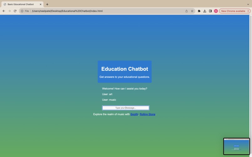 Educational Chatbot – screenshot 3
