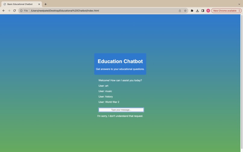 Educational Chatbot – screenshot 5
