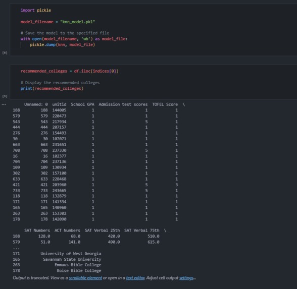 College Recommendation Engine – screenshot 3