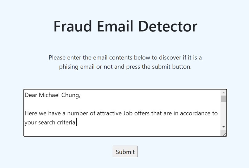 Fraud Email Detector - IM16 – screenshot 1