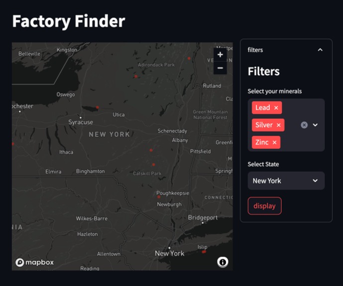 Optimal factory location – screenshot 1