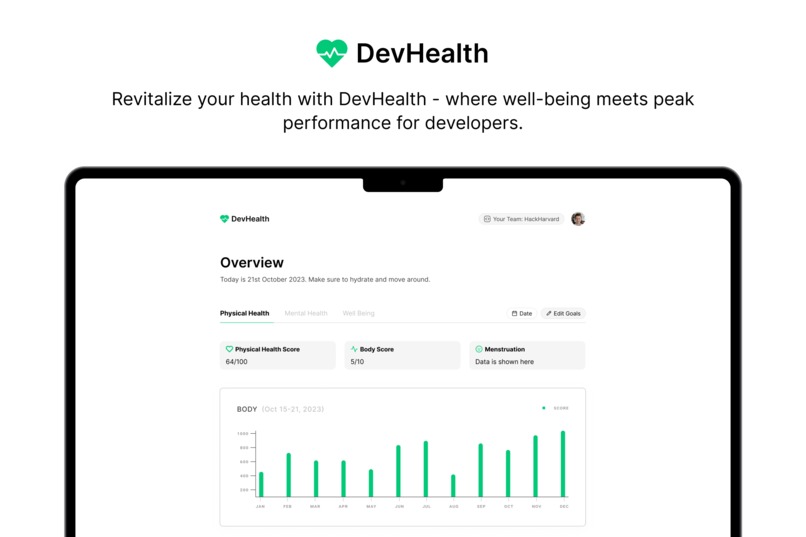 DevHealth – screenshot 1