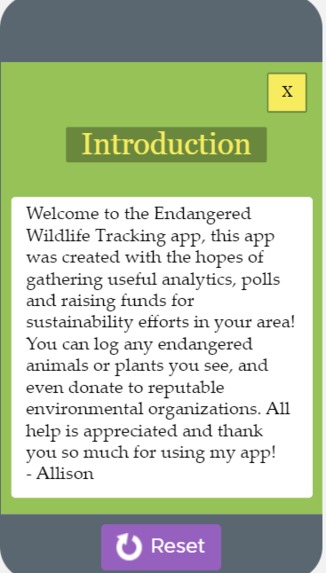 Endangered Wildlife Tracker – screenshot 2