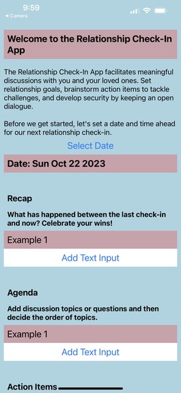 Relationship-Check-In-App – screenshot 1