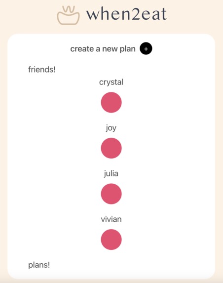 when2eat – screenshot 1