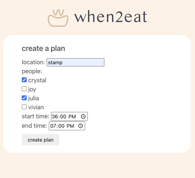 when2eat – screenshot 2