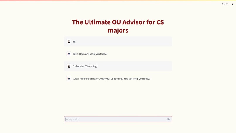 CS Advising Chatbot – screenshot 1