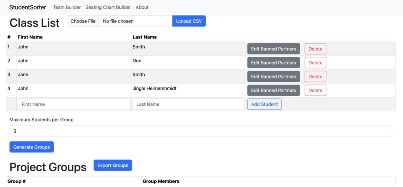 StudentSorter – screenshot 1