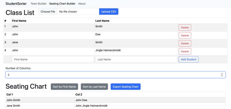 StudentSorter – screenshot 2