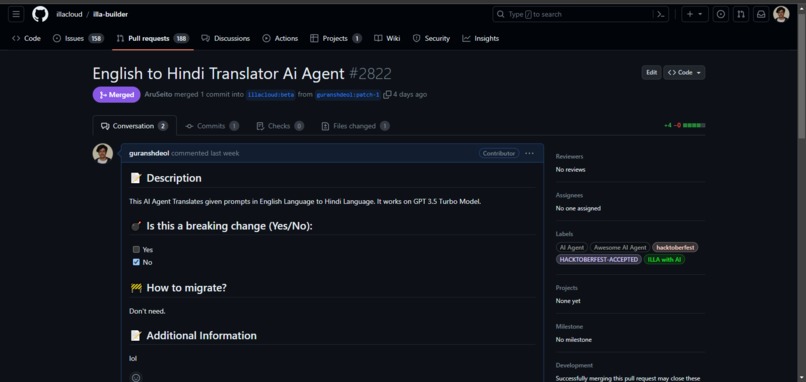 English To Hindi Translator Chatbot using illa cloud – screenshot 1