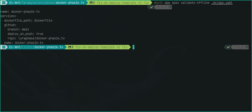 doctl app spec validate-offline – screenshot 1