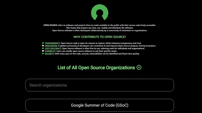 Open Source Organizations – screenshot 1