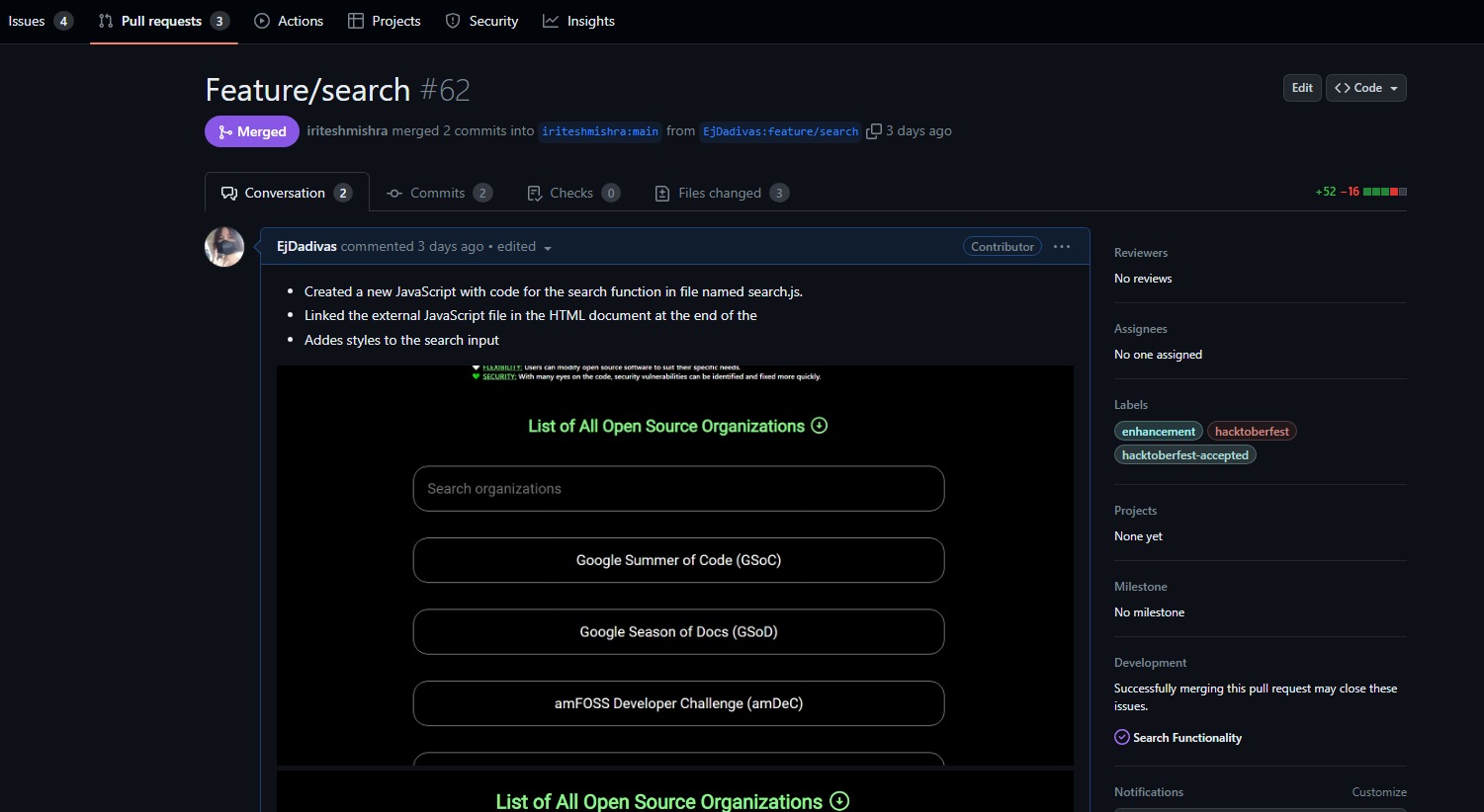 Open source organizations devpost