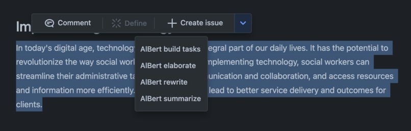 AlBert: Effortless content creation in Confluence – screenshot 2