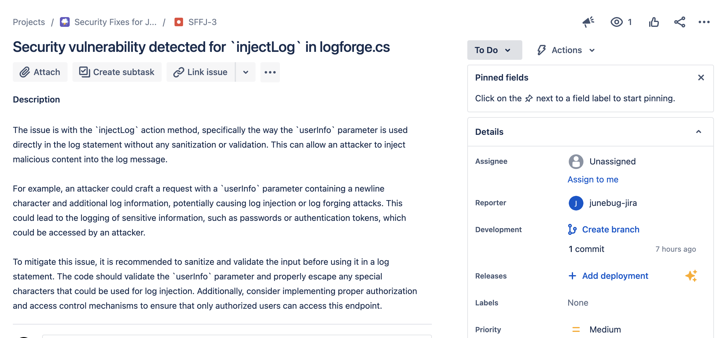 Junebug AI driven Security for Bitbucket Devpost