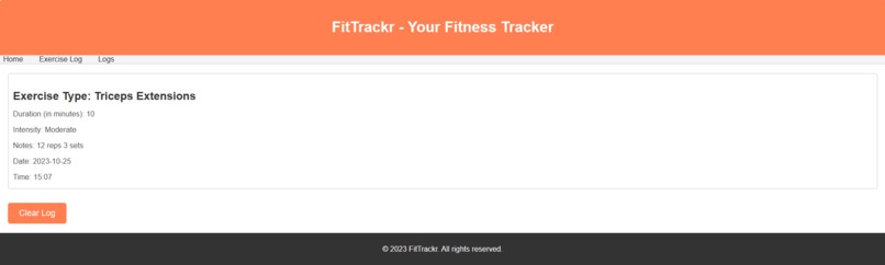 FitTrackr – screenshot 2