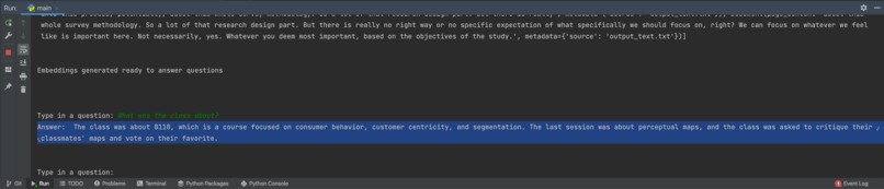QA over video – screenshot 1