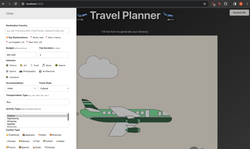 Travel Planner – screenshot 1