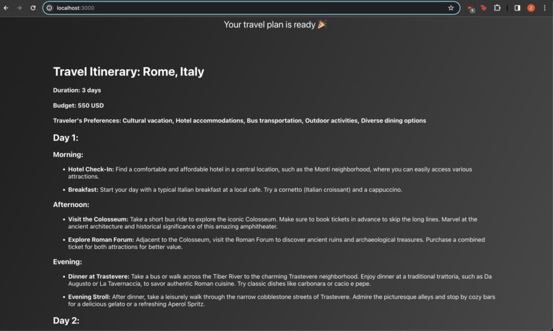 Travel Planner – screenshot 2