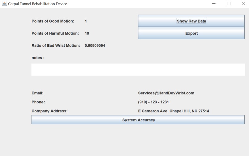 Carpal Tunnel Rehabilitation Monitoring Device – screenshot 1