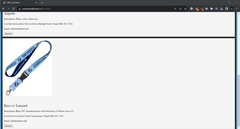 UNC Lost and Found – screenshot 3