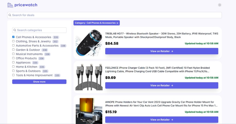 PriceWatch – screenshot 2