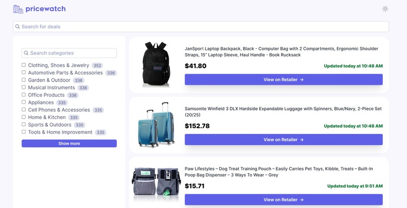 PriceWatch – screenshot 1