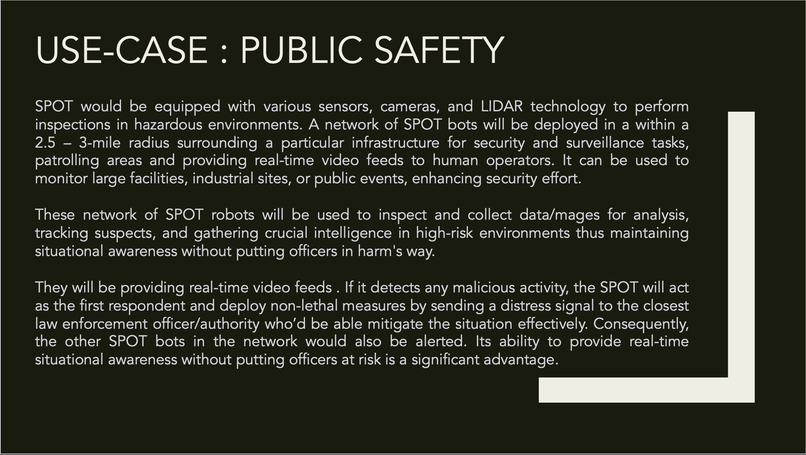 ARISTA : DEPLOYMENT OF SPOT ROBOT FOR PUBLIC SAFETY – screenshot 1