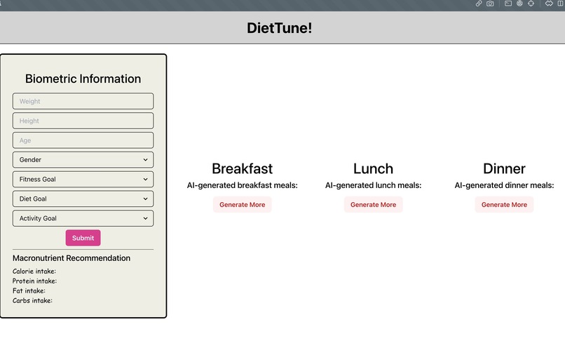 DietTune – screenshot 1