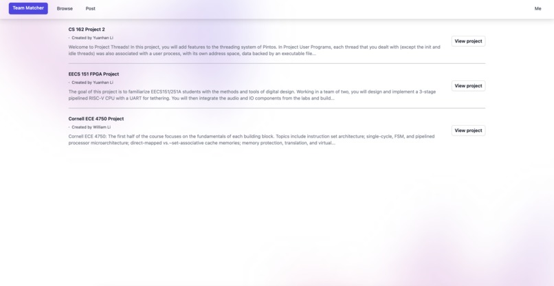 TeamMatcher – screenshot 1