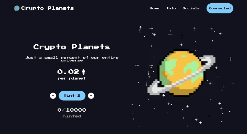 Crypto Planets NFT Minter – screenshot 1