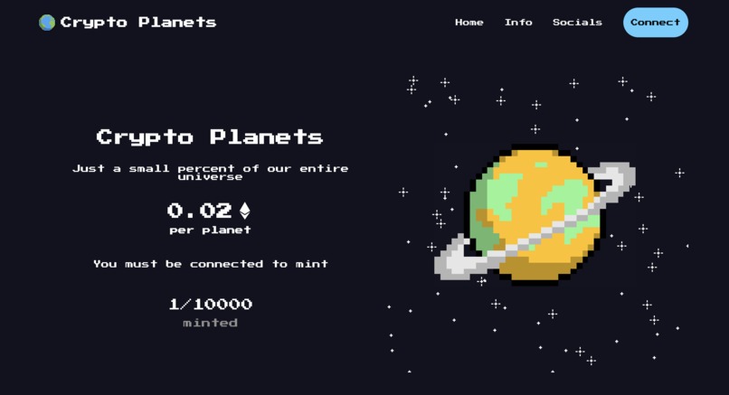 Crypto Planets NFT Minter – screenshot 2