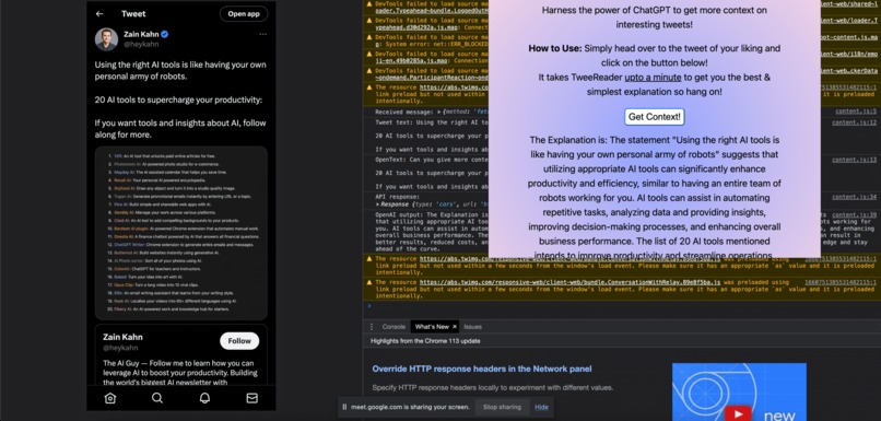 TweeReader/Tweetalyzer – screenshot 3