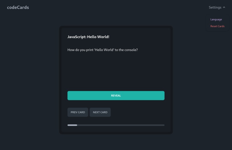 codeCards – screenshot 1