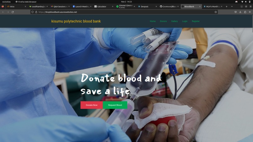 online blood banking system – screenshot 1
