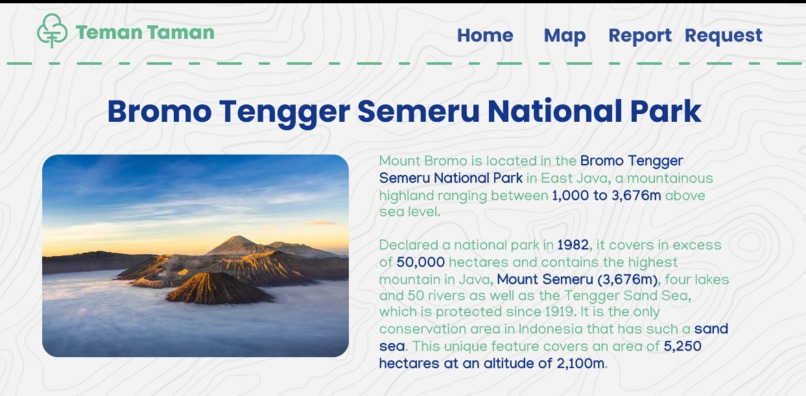 TemanTaman : Monitoring System for Indonesia's National Park – screenshot 1