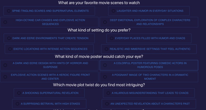 Movie Recommendation Quiz – screenshot 1