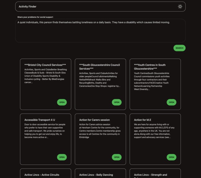Social Service Activity Finder – screenshot 3