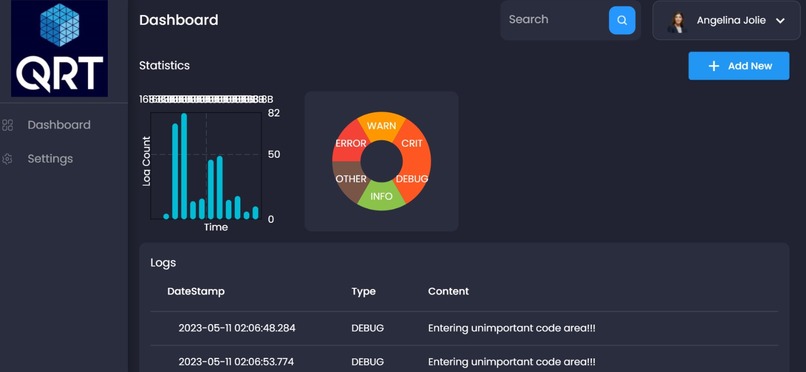 Infinite Logscape Dashboard – screenshot 1