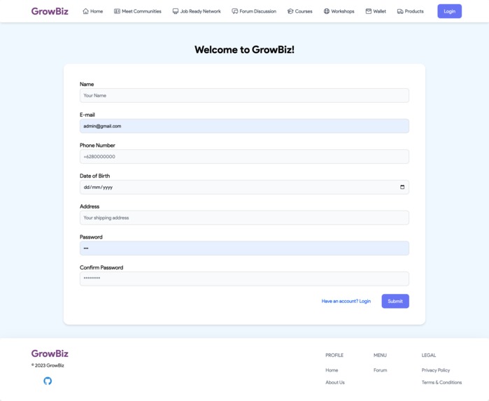 GrowBiz – screenshot 1