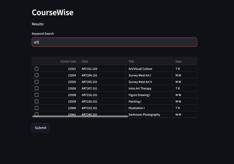 CourseWise – screenshot 1