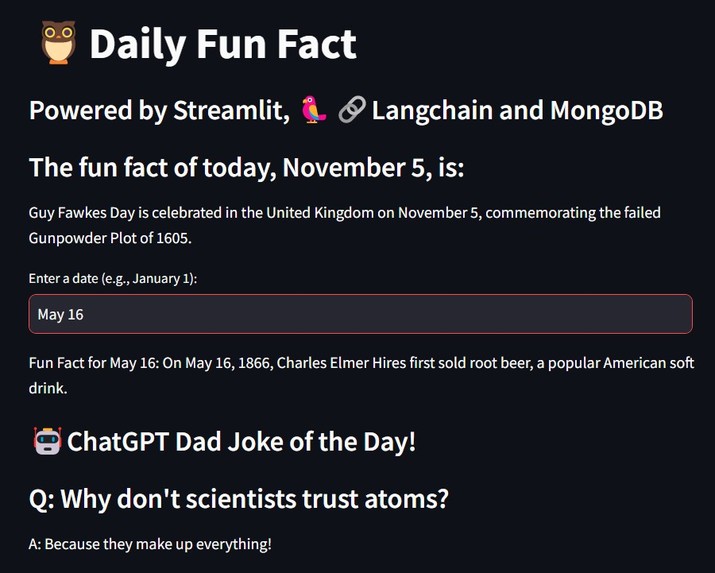 Daily Fun Fact and Dad Joke Generator – screenshot 1