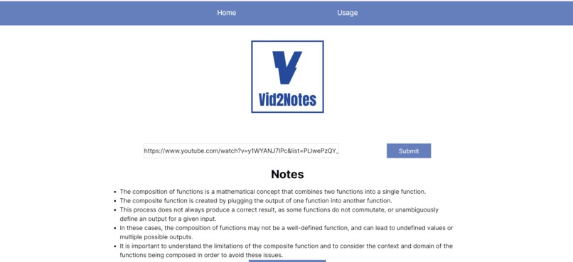 Vid2Notes – screenshot 2