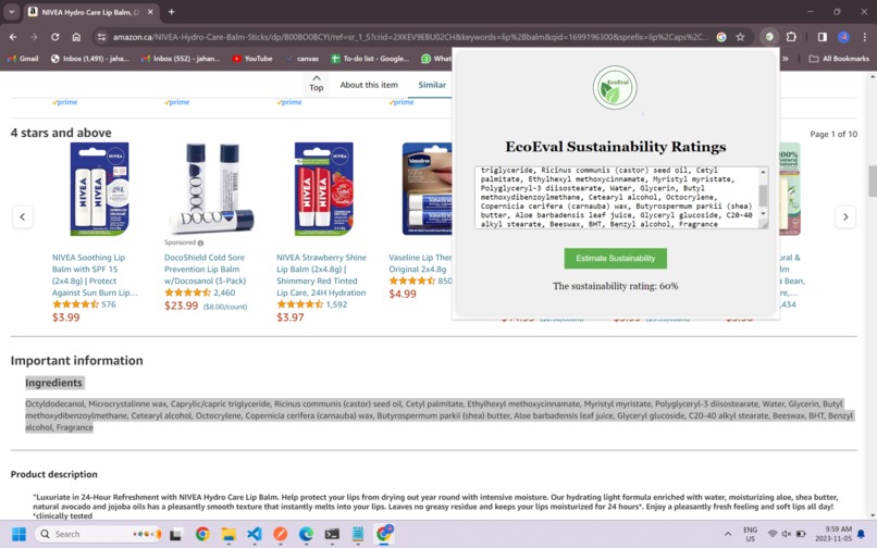 EcoEval – screenshot 1