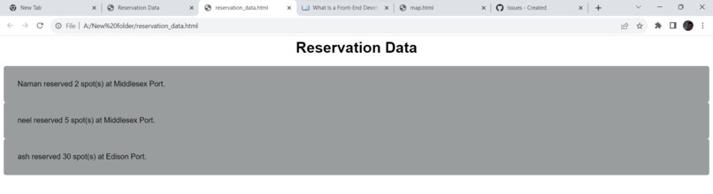 Government ports parking reservation system – screenshot 1