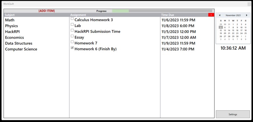 WorkQuilt – screenshot 2