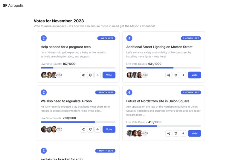 SF Acropolis - Your voice heard, Mayor to Answer – screenshot 2