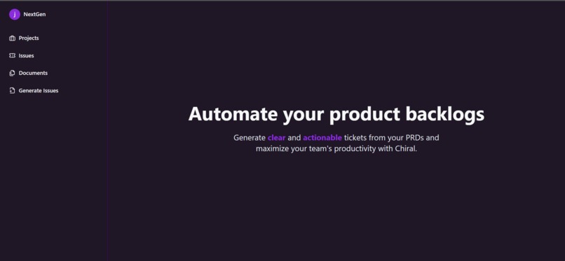 Chiral AI - Chat with PRDs and Create Tickets in Record Time – screenshot 1